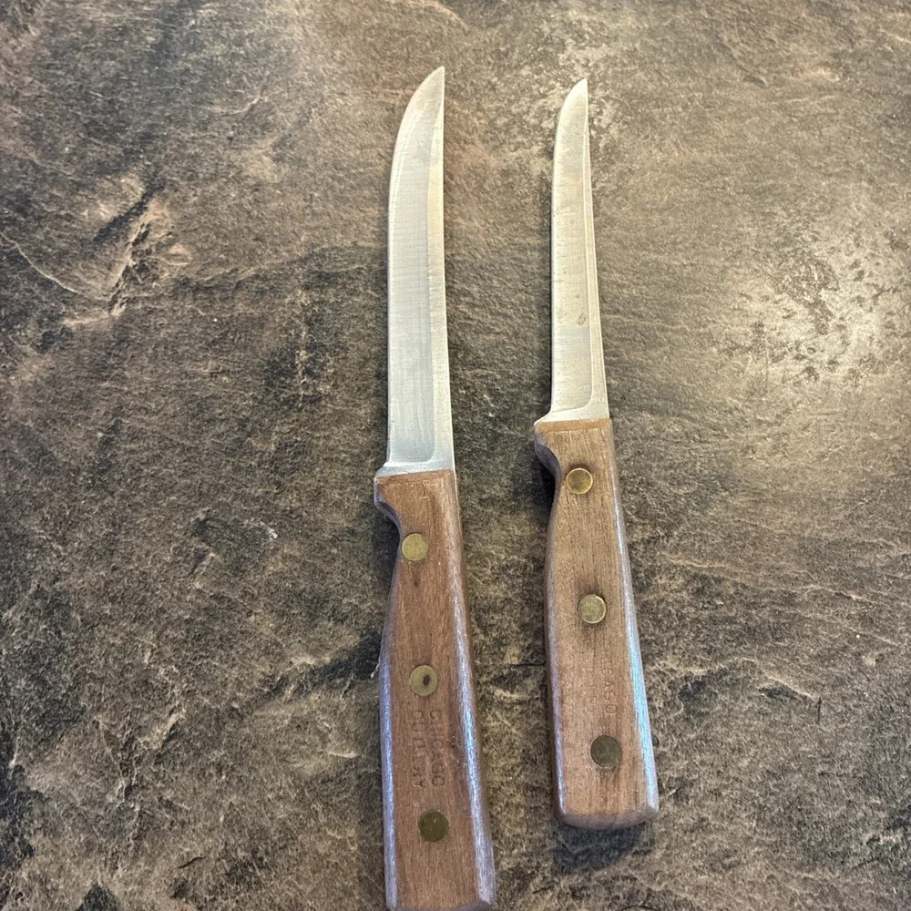 Lot Of 2 Chicago Cutlery Boning Knife/ Kitchen Knife USA MADE And Butcher Knife